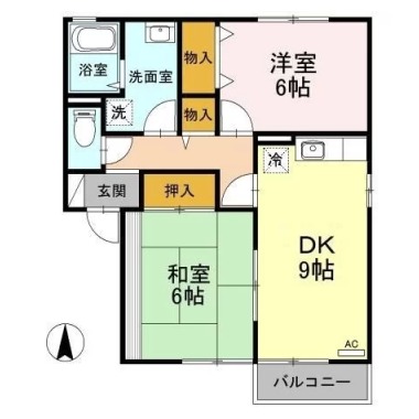 ハイツ曙 II棟 202の間取り図
