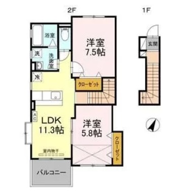 ハイツ曙III 202の間取り図