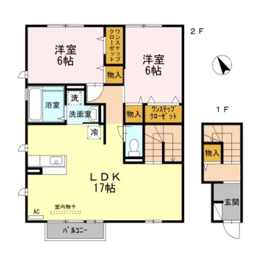 ルーエ II棟 II201の間取り図