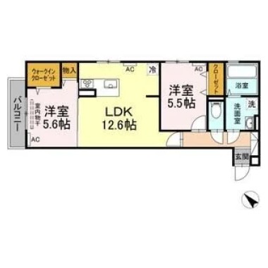アムール21 G棟 202の間取り図
