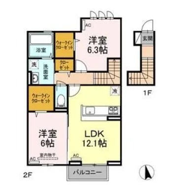 あん・ぼぬーる鴨島 202の間取り図