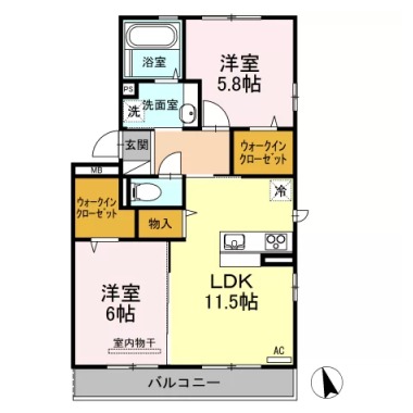 アヴニール優II 301の間取り図