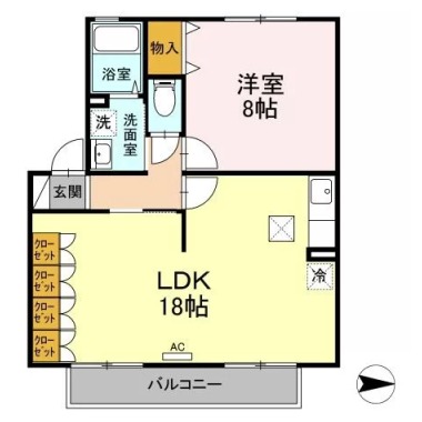 セジュールFX長尾 102の間取り図