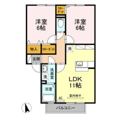 グランモア拝原 205の間取り図
