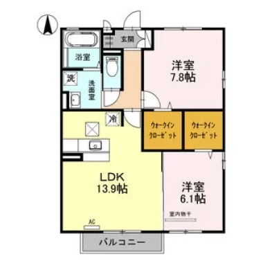 サンフラワー ガーデン A棟 A101の間取り図