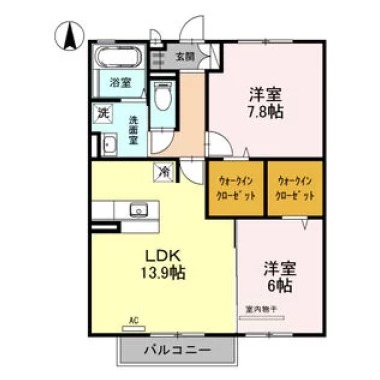 サンフラワー ガーデン A棟 A203の間取り図