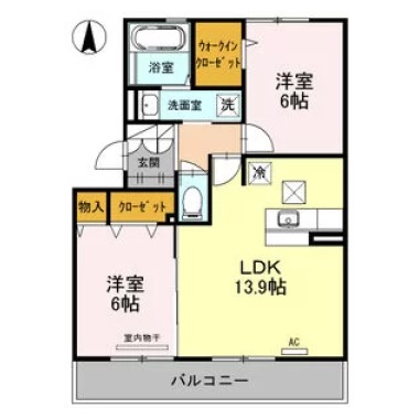 サンフラワー ガーデン B棟 B103の間取り図