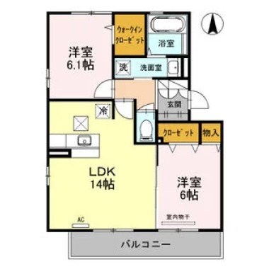 サンフラワー ガーデン B棟 B105の間取り図