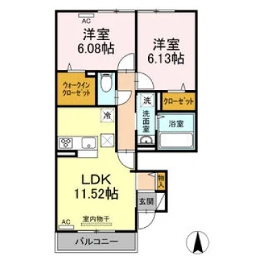アンファング21 B棟 102の間取り図