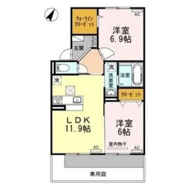 アムール21 E棟 E108の間取り図