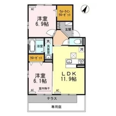 アムール21 E棟 E110の間取り図