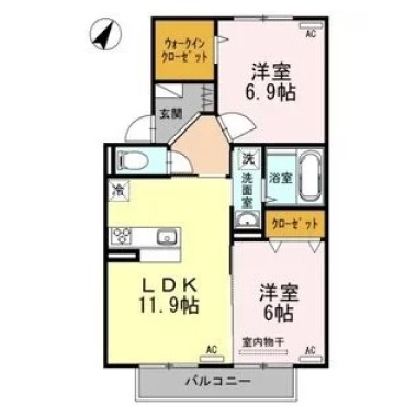 アムール21 E棟 E203の間取り図