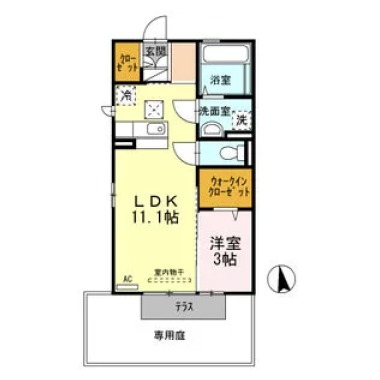 ルナ ラパン A棟 A102の間取り図