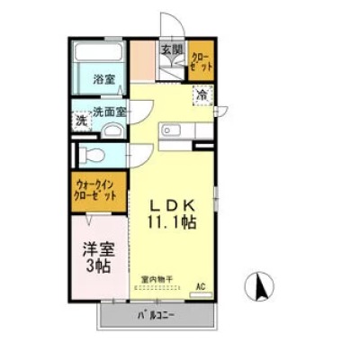 ルナ ラパン A棟 A201の間取り図