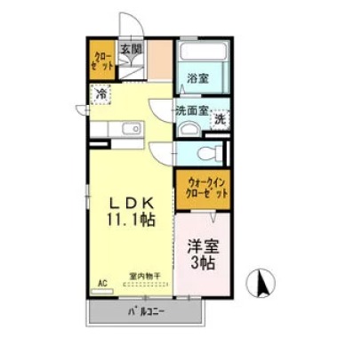 ルナ ラパン A棟 A202の間取り図