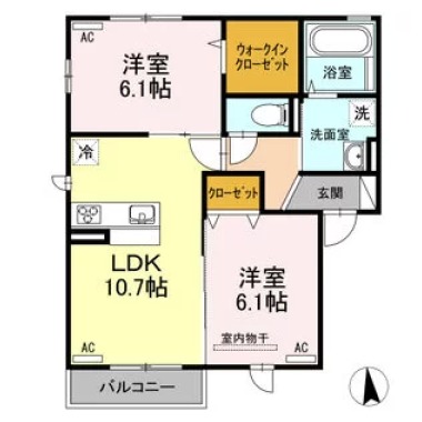 プレミール C棟 201の間取り図