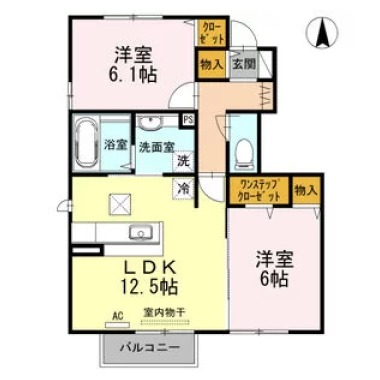 セジュール 藍 106の間取り図