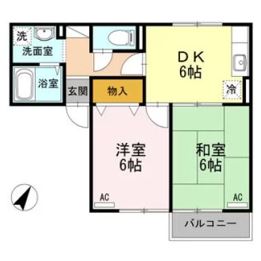エスパシオ那賀川 A棟 103の間取り図