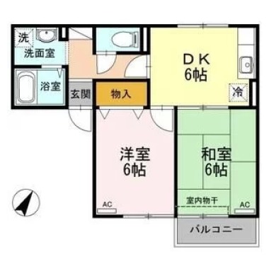 エスパシオ那賀川 A棟 203の間取り図