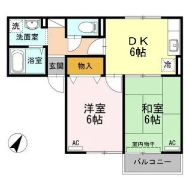 エスパシオ那賀川 B棟 103の間取り図
