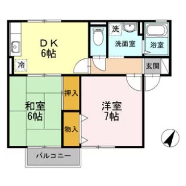 エスパシオ那賀川 B棟 201の間取り図