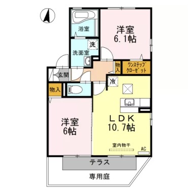 プリマ クレール A棟 101の間取り図