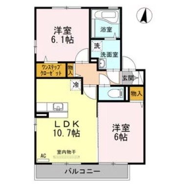 プリマ クレール A棟 202の間取り図