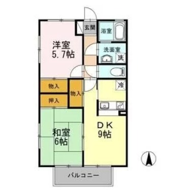 リバーサイド幸泉 1棟 121の間取り図