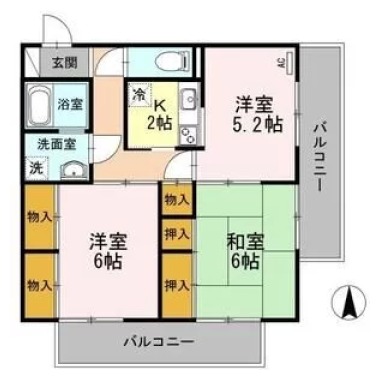 リバーサイド幸泉 2棟 213の間取り図