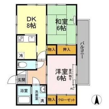 リバーサイド幸泉 2棟 215の間取り図