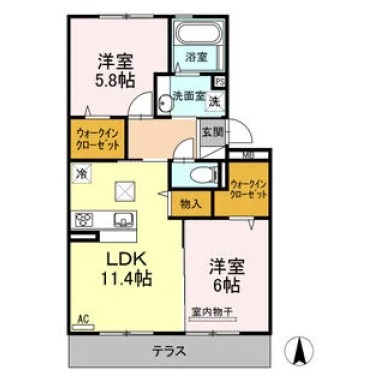 ヴェルドミールII 102の間取り図