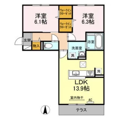 ヴェルドミールII 103の間取り図