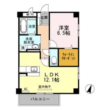 モンプリミエ ルラシオン I 101の間取り図