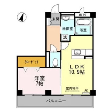 モンプリミエ ルラシオン I 105の間取り図