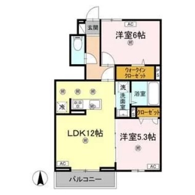 フィオーレガーデン阿南 102の間取り図