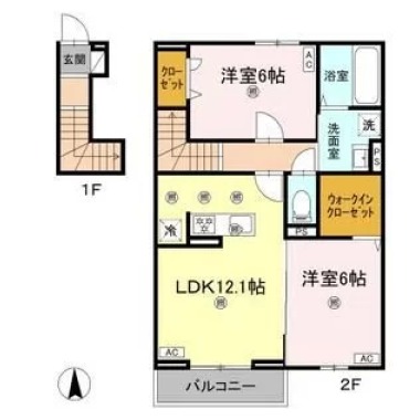 フィオーレガーデン阿南 203の間取り図