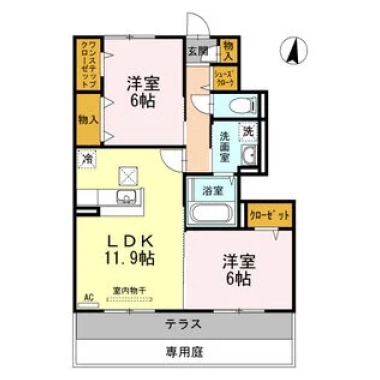 モンプリミエ ルラシオン II 103の間取り図
