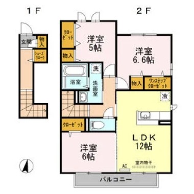 モンプリミエ ルラシオン II 201の間取り図