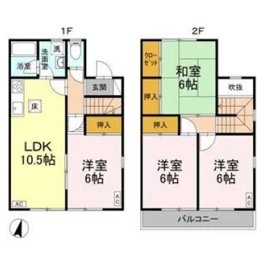 ガーデンタウン松島 A-2棟 A21の間取り図