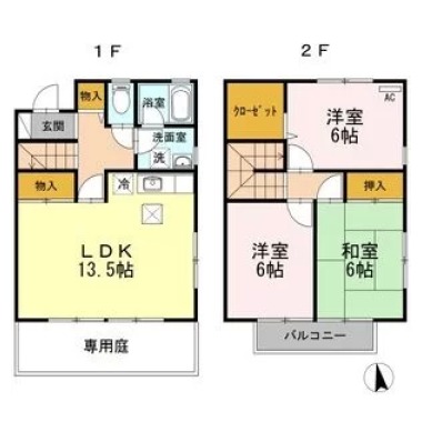 ガーデンタウン松島 B-3棟 B31の間取り図
