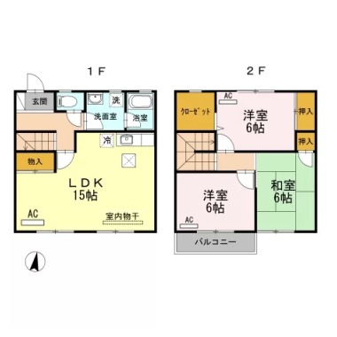 ガーデンタウン松島 C-1棟 C12の間取り図