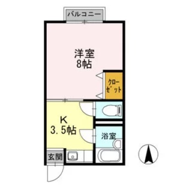 第二立岩ハイツ 204の間取り図
