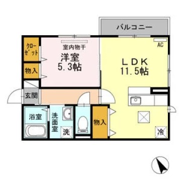 WIT CUBE A棟 101の間取り図