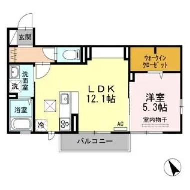 WIT CUBE A棟 102の間取り図