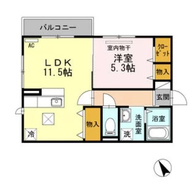 WIT CUBE A棟 105の間取り図