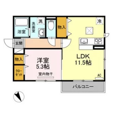 WIT CUBE B棟 105の間取り図