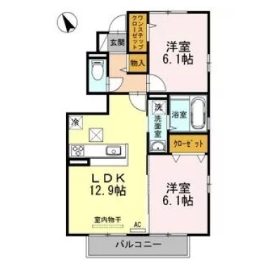 アヴニール優 B棟 101の間取り図