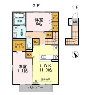 アヴニール優 B棟 202の間取り図
