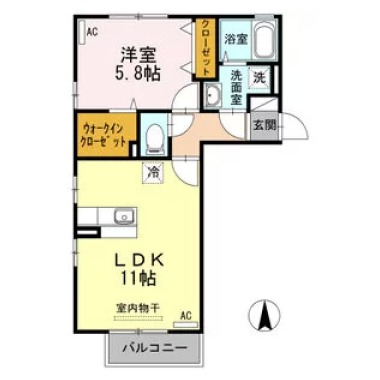 サニープレイス A棟 203の間取り図