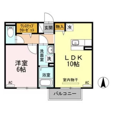 サニープレイス B棟 202の間取り図